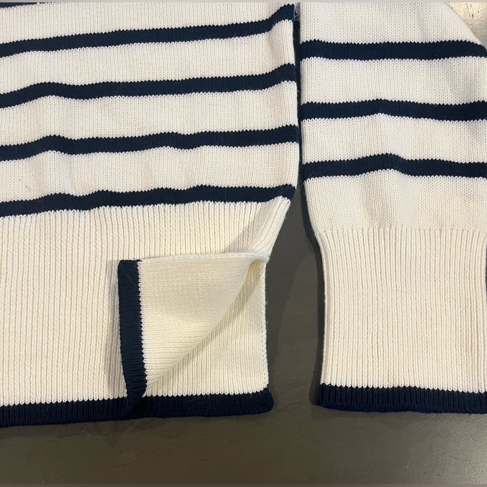 Sincerely Jules White and Navy Striped oversized Sweater - Picture 5 of 5